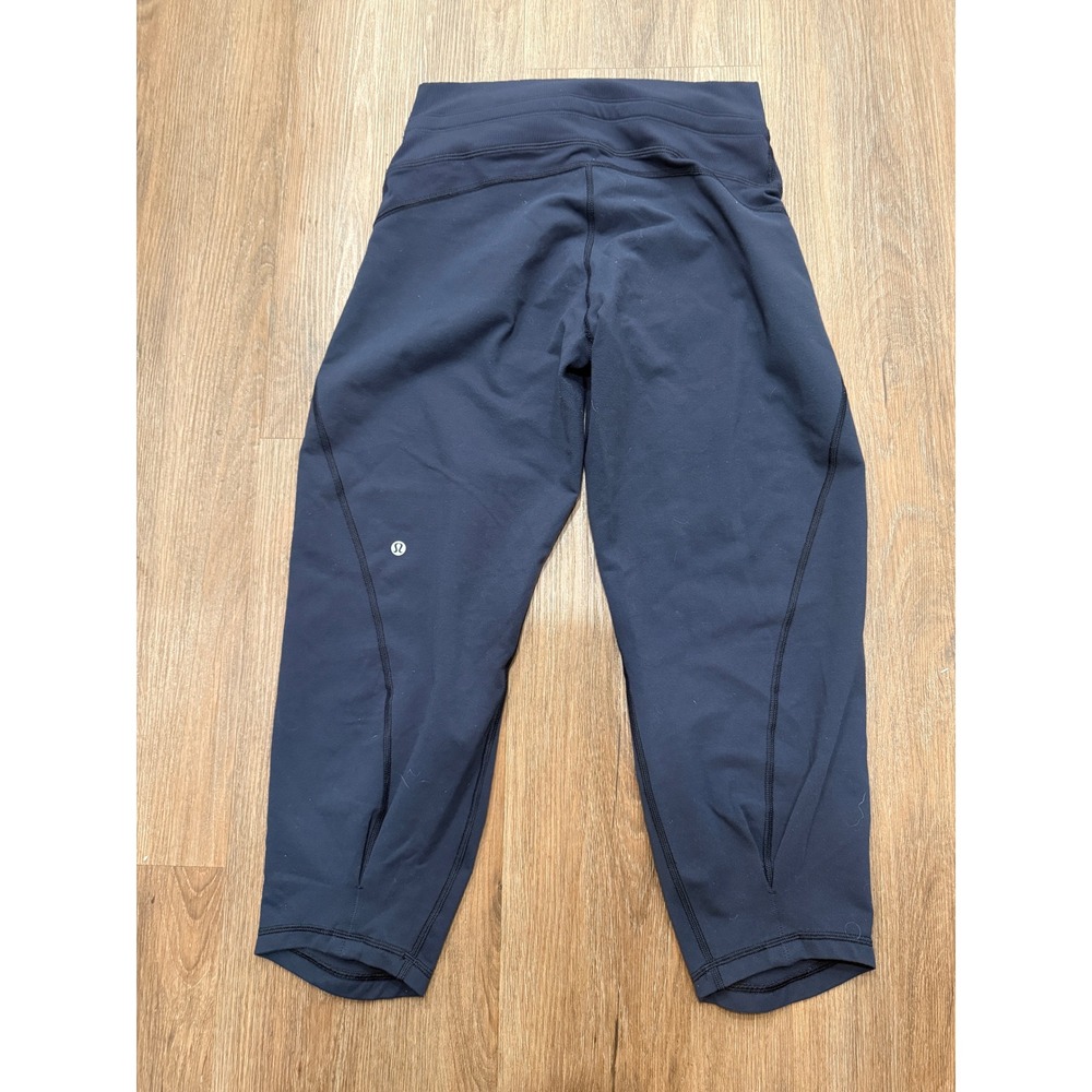 Lululemon High Rise Crop Leggings Navy Blue Women's‎ Size 4